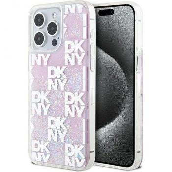 Funda DKNY Liquid Glitter Multilogo Rosa para iPhone 15 Pro Max 6.7
