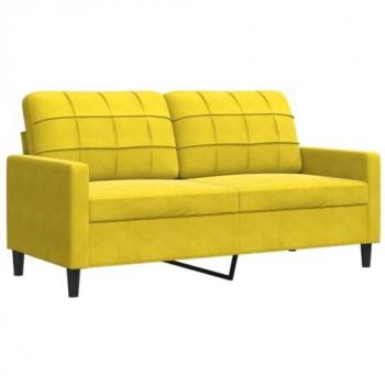 Sofá de 2 plazas terciopelo amarillo 140 cm