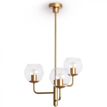 Lámpara Colgante Metal y Cristal Tribubble Dorado