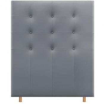 Cabecero Capitoné hasta el Suelo Tapizado en Polipiel y Tela ACUALINE - 110x120cm (Gris) para Camas Individuales y Matrimoniales