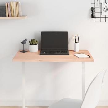 Tablero de mesa de roble macizo sin tratar 80x60x2 cm Marrón