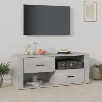 Mueble de TV de madera contrachapada gris concreto 100x35x40 cm