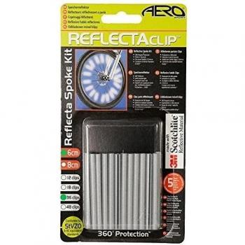 Aero Sport® ReflectaClipTM 36pcs x 6cm 360º Cubierto con 3M Scotchlite® se ajusta a BS 6102/2, garantía de 5 años gratis! / probado para TUV y StVZO alemán Road Traffic aprobaciones bicicleta moto reflectante habló Clips 36pcs, TUV certificado, Rol