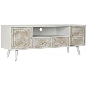 Mueble de TV DKD Home Decor 136 x 40,5 x 52 cm Abeto Beige Blanco Madera MDF