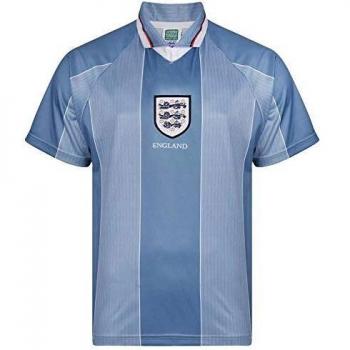 England 1996 Retro Away Football Shirt - Blue - Men's Small