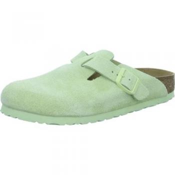 Birkenstock Boston Women's Mint Green Suede Leather Clogs
