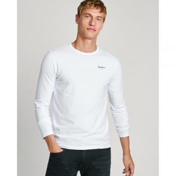 Pepe Jeans Original Basic 2 Long N Camiseta de Hombre Manga Larga Color Blanco