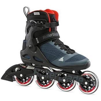 Patines en Línea Rollerblade Macroblade 90 para Hombre - Azul Oscuro y Naranja Picante - Talla 30