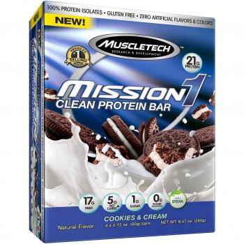 4 x Mission1 Clean Protein Bar 60 g Galletas y crema