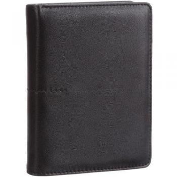 Bodenschatz Stitching 8-411 ST 01 - Monedero de cuero unisex, color negro, talla 10x13x2 cm
