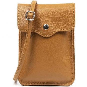 Bolso bandolera de mujer de piel auténtica acabado Dollaro. Made in Italy. Vera Pelle Italiana