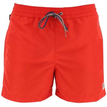 Paul Smith Men's Zebra Print Swim Shorts - Pink Sea Design, Size: L