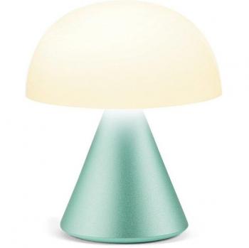 Lámpara de mesa LED recargable Lexon Mina en color menta con batería recargable