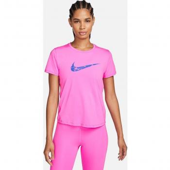 Nike One Swoosh Dri-Fit Camiseta De Manga Corta Mujeres - Rosa, Azul