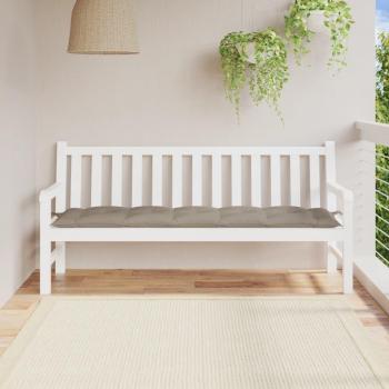 Cojín de banco de jardín Tortorora 180x50x7 cm en tela Oxford gris taupé