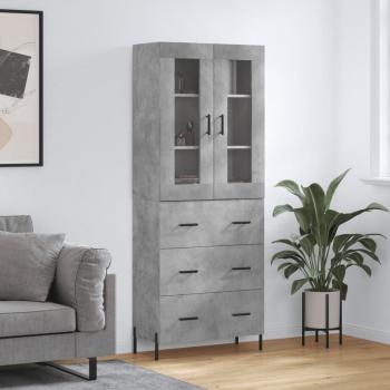 Armario alto de hormigón gris 69,5x34x180 cm en madera contrachapada