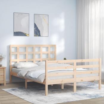Cabecero de cama 120x200 cm con estructura de madera maciza color marrón Vidaxl