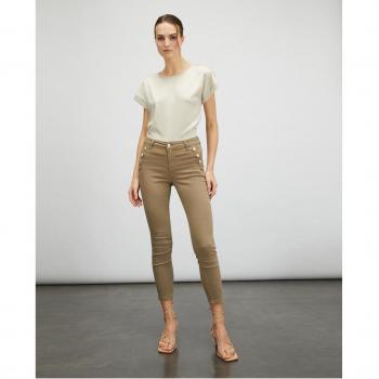 Motivi - Pantalón skinny de mujer con detalle de botones en la parte delantera