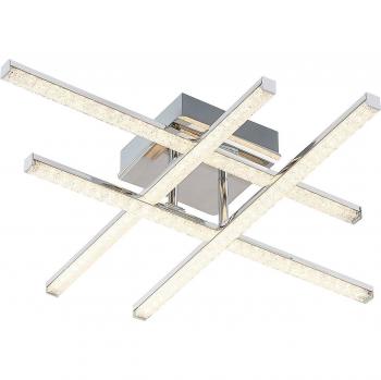 Plafón LED Lindby Yokabed, moderno, plateado, metal, 4 lámparas, para salón y comedor