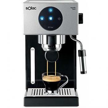 Solac CE4552 Squissita Touch - Cafetera espresso, 1.5 l, 1000 W, portafiltros para 1 o 2 cafés, táctil, auto-parada, auto-off, double cream, vaporizador, Multicolor