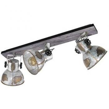 Lámpara de Techo Barnstaple Industrial 3 Focos E27 Patina Marrón y Negra