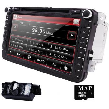 hizpo 8 pulgadas Doble Din En Dash coche estéreo para VW Volkswagen Golf, Passat, Polo, Tiguan, Eos, Touran, Scirocco Jetta, Skoda, Seat sistema Multimedia con reproductor de DVD Soporte GPS USB SD FM AM RDS Radio Bluetooth Rueda de control cámara de r