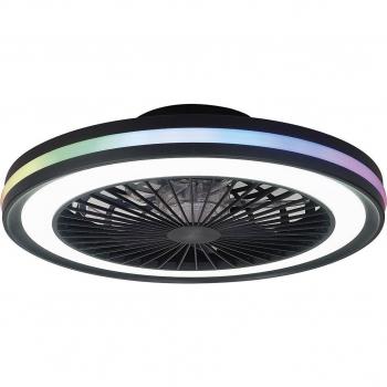 Ventilador de techo con luz LED negro Gamer Motor DC Mantra