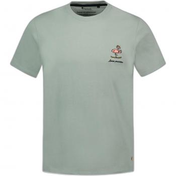 Faguo Arcy Recycled Cotton T-Shirt with Flamingo Embroidery