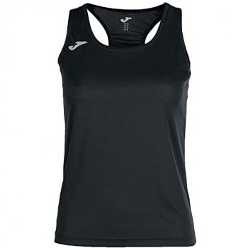 Camiseta de running Joma Siena II para mujer, tirantes, color negro, 100% transpirable