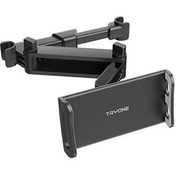 Tryone Soporte Tablet Coche, Soporte Coche Reposacabezas - Soporte Extensible para Tablet Móvil iPad/Samsung Galaxy Tabs/Amazon Kindle Fire HD/Nintendo Switch/Otros Dispositivos de 4.7-10.5 Pulgadas
