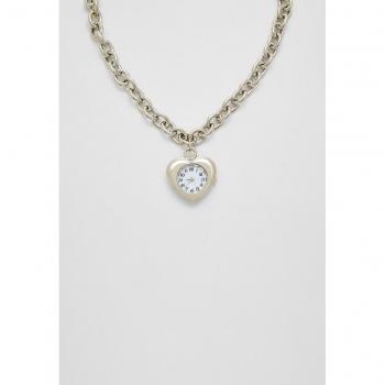 Heart Watch Necklace in Grey OS
