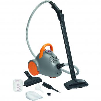 Clatronic DR 3536 - Vaportea limpiadora al vapor de 3,5 bar, 9 accesorios, 1350 W, color gris y naranja