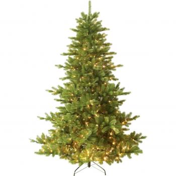 Forever Green Premium 958854 West Brook árbol de Navidad, de PE, H 150 x D 122 cm, con 288 LED Luces, 1,100 Puntas Soporte metálico, Verde
