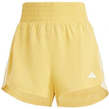 adidas Pacer Woven High Shorts Mujeres - Amarillo, pantalón de fitness, semich, ligero, diseño cómodo, tejido transpirable, ajuste regular