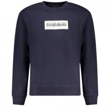 Napapijri Box Logo Sweatshirt - Navy Blue - Size S