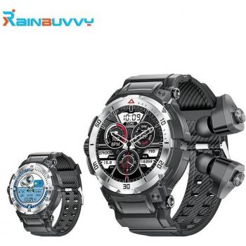 Reloj Inteligente Rainbuvvy GT100 Pro con Auriculares TWS 2 en 1, Llamadas Bluetooth, Monitoreo de Frecuencia Cardíaca y Sueño, Reloj Deportivo con Auriculares