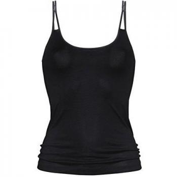 Mey Emotion Women's Spaghetti Strap Tank Top, White, Size 46, Slim Fit, Fine Rib