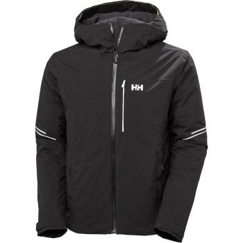 Chaqueta de esquí Helly Hansen Carv Lifaloft para hombre, color negro, blanco y amarillo, talla XXL
