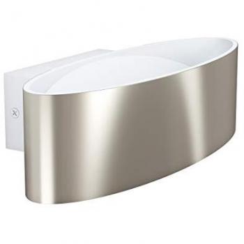Aplique de pared LED Maccacari 10W, 1100 lúmenes, luz blanca cálida 3000K, acabado níquel mate