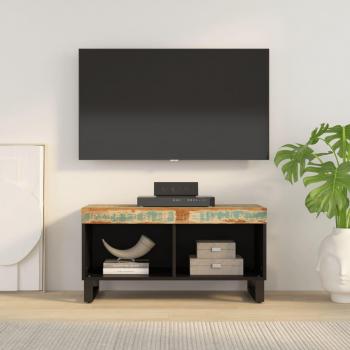 Soporte para TV móvil de madera maciza reciclada 85x33x43,5 cm Multicolor