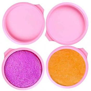 SUNSK Molde de Silicona para Tartas Moldes Redondos 6 Pulgadas Antiadherente Quiche Molde Silicone Cake Molds para Hornear Pasteles y Repostería 4 Piezas