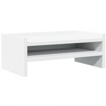 Soporte para Pantalla de Madera Ingeniería Blanco 42x24x16 cm, Elevador de Monitor