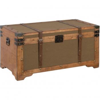 Juego de Baúles Tejido Sintético Madera 90 x 47 x 45 cm (3 Piezas)