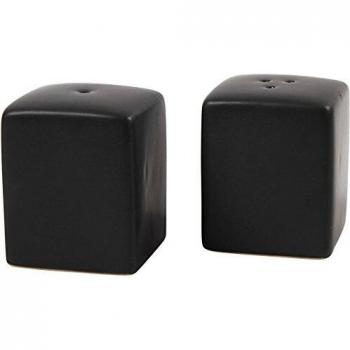 Set de Sal y Pimienta Mate Negro, 6 cm de Altura, Dimensiones 5x5 cm, 6 Unidades