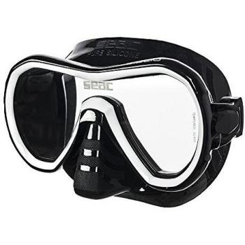 Seac Giglio, Máscara a lente única para Buceo y Snorkeling, Unisex Adultos, negro/blanco, Regular