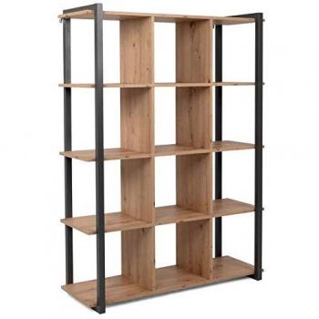 Estantería Industrial Denver 31 de Finori - Roble Artesanal / Antracita - 12 Compartimentos - 107 x 145 x 39 cm