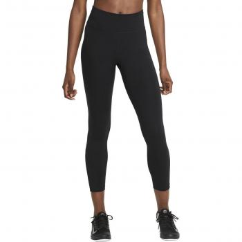 Leggings Nike One 7/8 de mujer con talle medio y paneles de malla - Negro (Tamaño S)