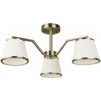 Lámpara Trébol 3xe14 Cuero Pantalla Beige 24x56x56 Cm