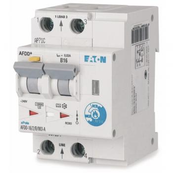 Interruptor de Protección Contra Incendios Eaton AFDD-16/2/B/003-A, 2 Polos, B16A, 30mA, Tipo A, Montaje en Carril DIN
