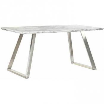 Mesa de Comedor DKD Home Decor Acero Blanco 160 x 90 x 76 cm Madera MDF